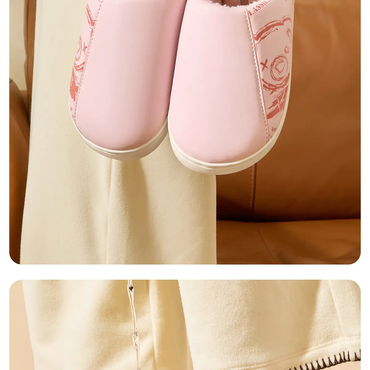 Women Warm Yellow Cotton Slippers Winter Home — feature 8