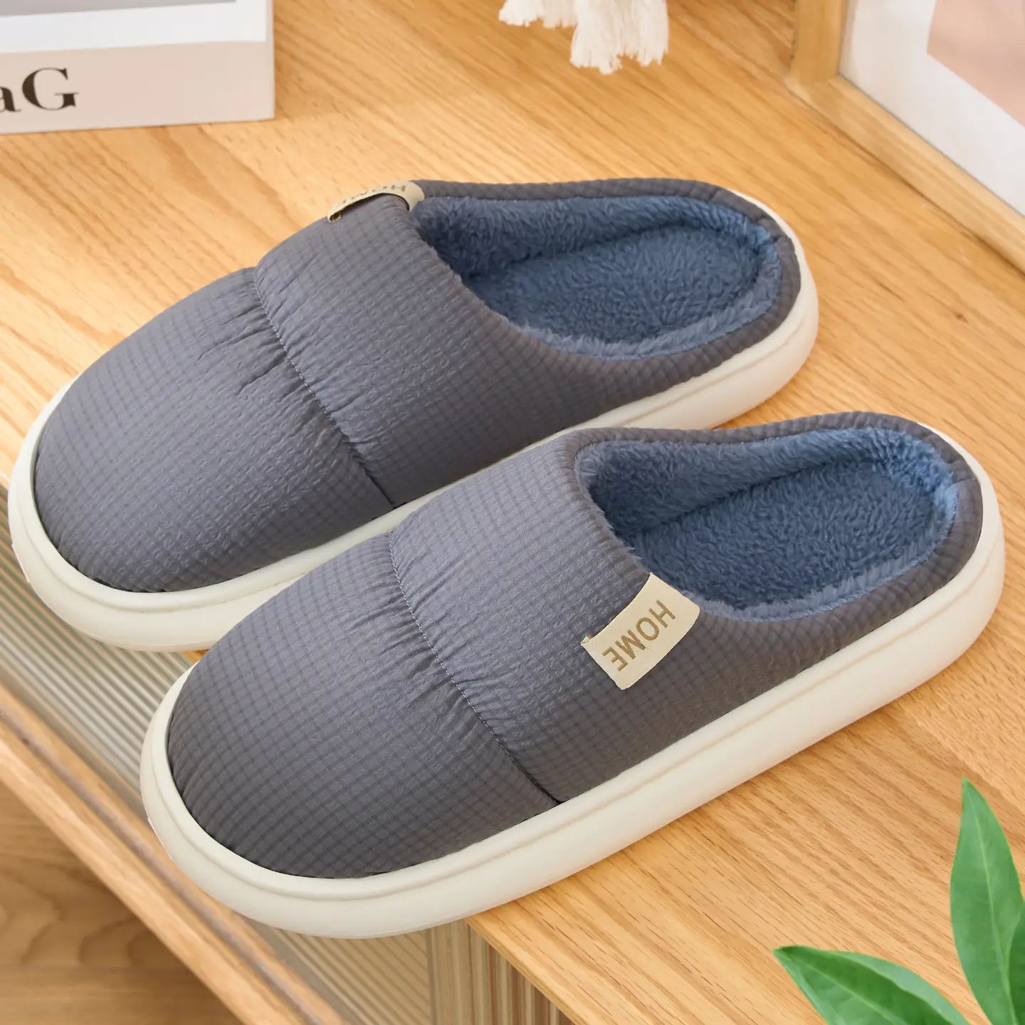 Women Warm Yellow Cotton Slippers Winter Home - Image 10