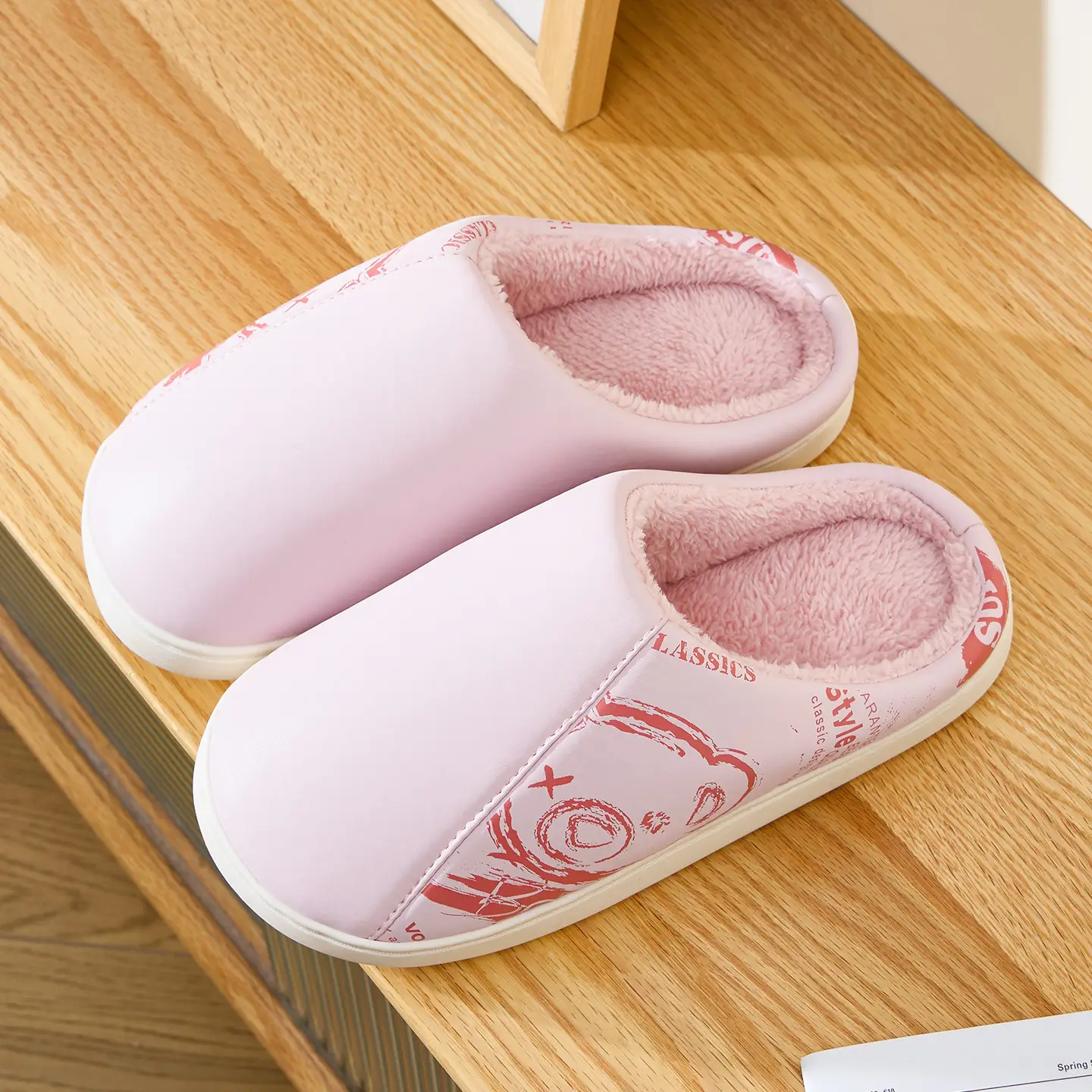 Women Warm Yellow Cotton Slippers Winter Home - Image 2