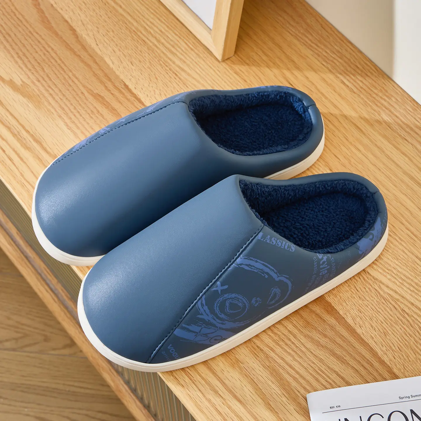 Women Warm Yellow Cotton Slippers Winter Home - Image 4