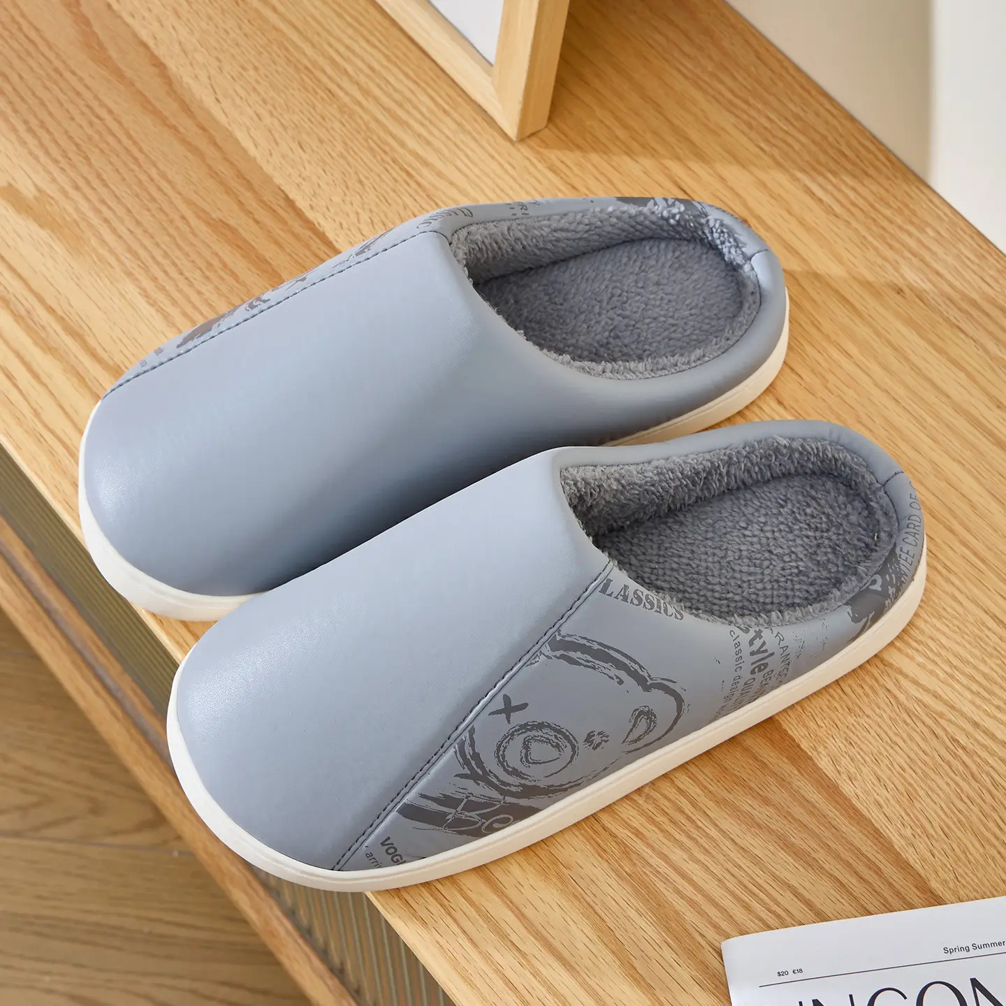 Women Warm Yellow Cotton Slippers Winter Home - Image 5