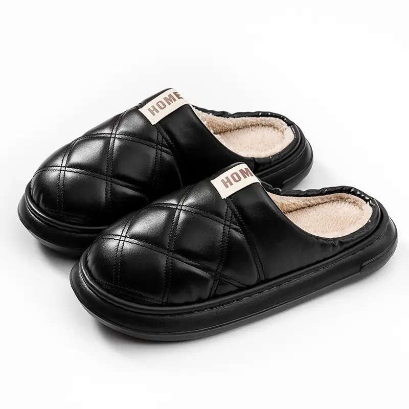 Women Warm Yellow Cotton Slippers Winter Home - Image 6