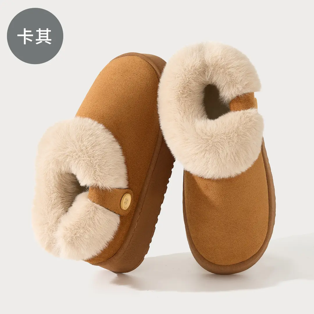 Women's Winter New Style Cotton Slippers with Heel, Couple's Home and Outdoor Wear, Men's Fleece-Lined Warm Non-Slip Cotton Shoes, Men's Winter Wholesale - Image 8