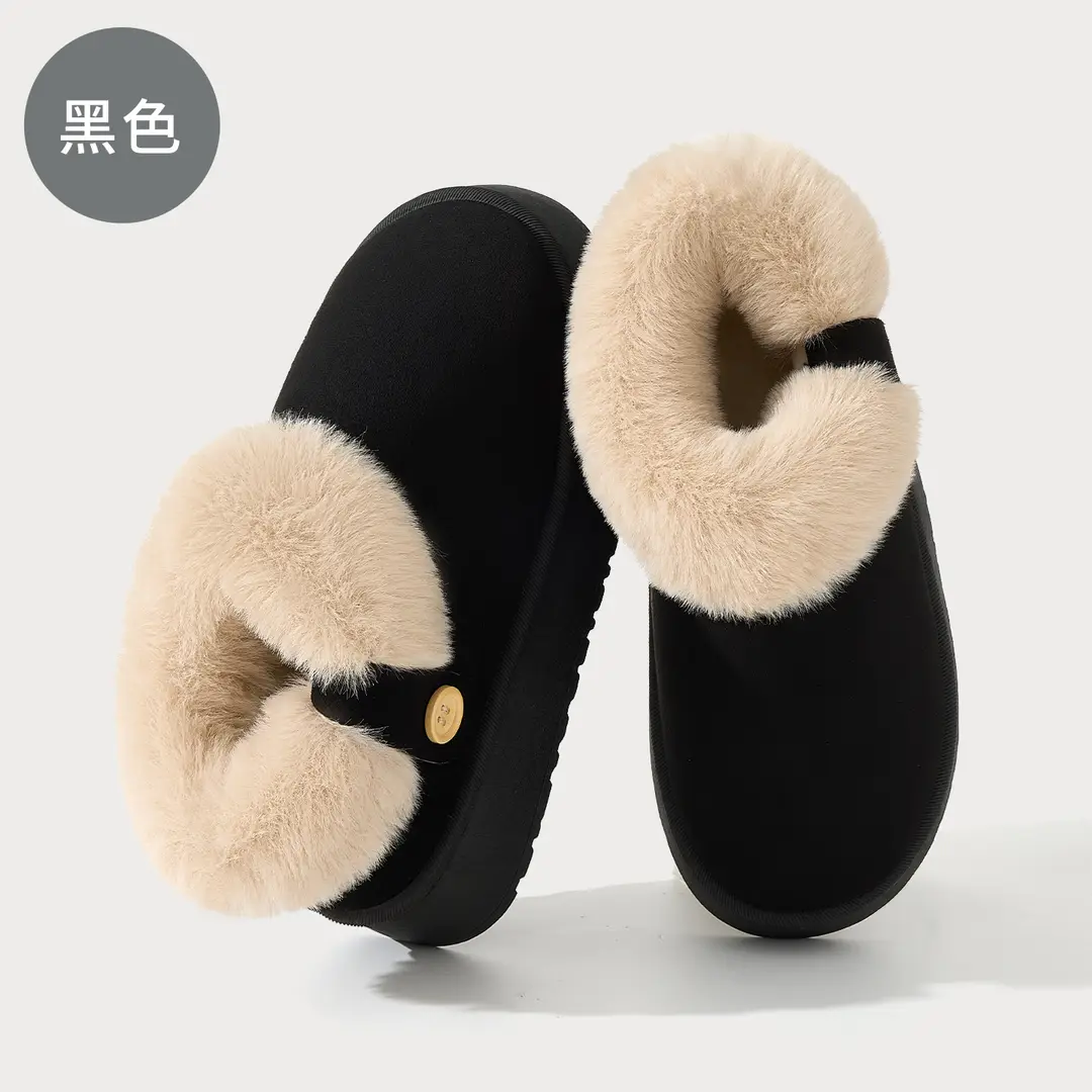 Women's Winter New Style Cotton Slippers with Heel, Couple's Home and Outdoor Wear, Men's Fleece-Lined Warm Non-Slip Cotton Shoes, Men's Winter Wholesale - Image 9