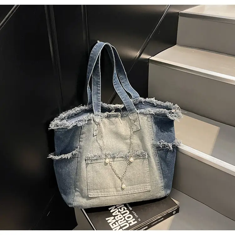 Retro Denim Crossbody Bag for Women Large Capacity — feature 10