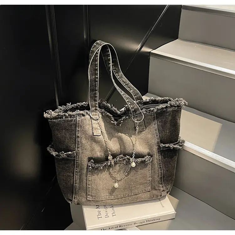 Retro Denim Crossbody Bag for Women Large Capacity — feature 11