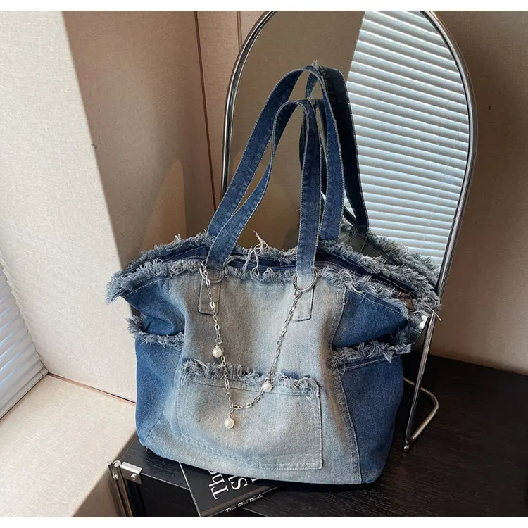 Retro Denim Crossbody Bag for Women Large Capacity — feature 15