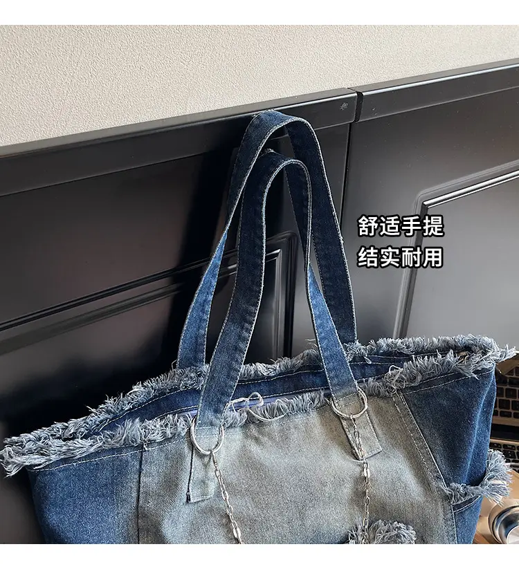 Retro Denim Crossbody Bag for Women Large Capacity — feature 3