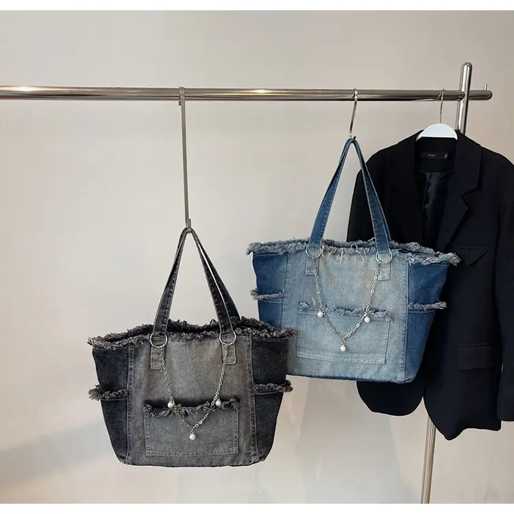 Retro Denim Crossbody Bag for Women Large Capacity — feature 9