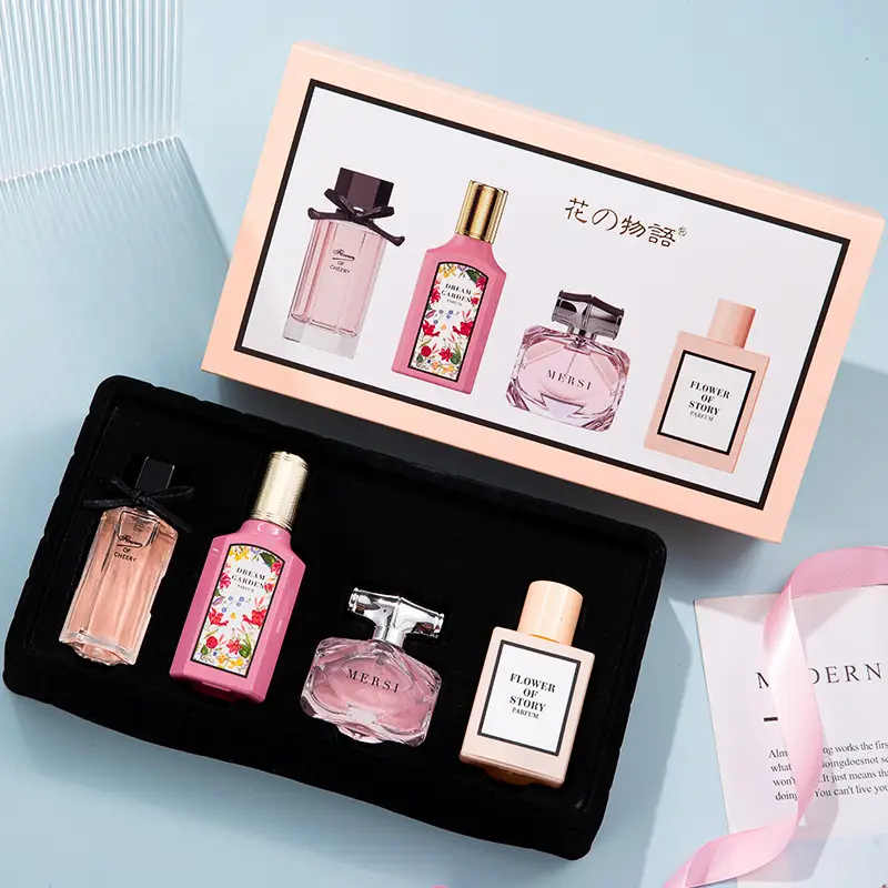 Four-Piece Gift Box Perfume Set Fresh and Long-Lasting Light Fragrance Cross-Border Hot-Selling Popular Men's and Women's Perfume Gift Box Wholesale