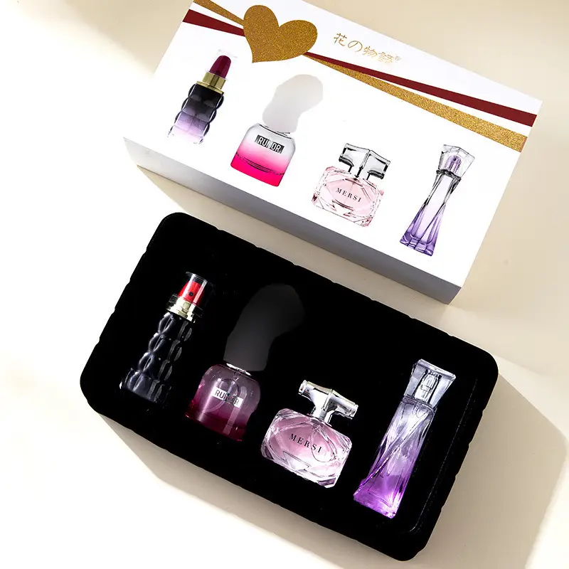 Four-Piece Gift Box Perfume Set Fresh and Long-Lasting Light Fragrance Cross-Border Hot-Selling Popular Men's and Women's Perfume Gift Box Wholesale