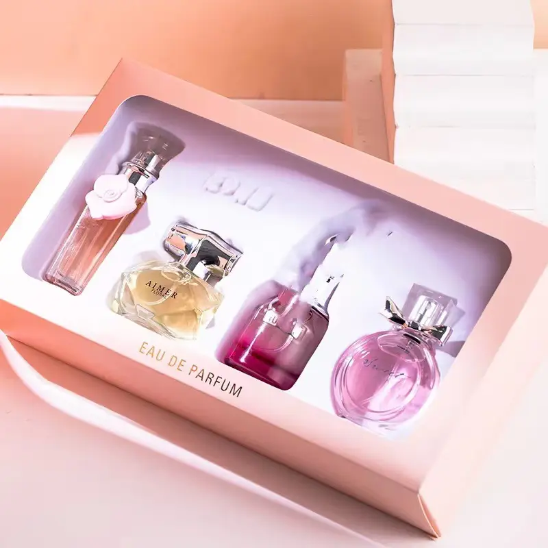Four-Piece Gift Box Perfume Set Fresh and Long-Lasting Light Fragrance Cross-Border Hot-Selling Popular Men's and Women's Perfume Gift Box Wholesale