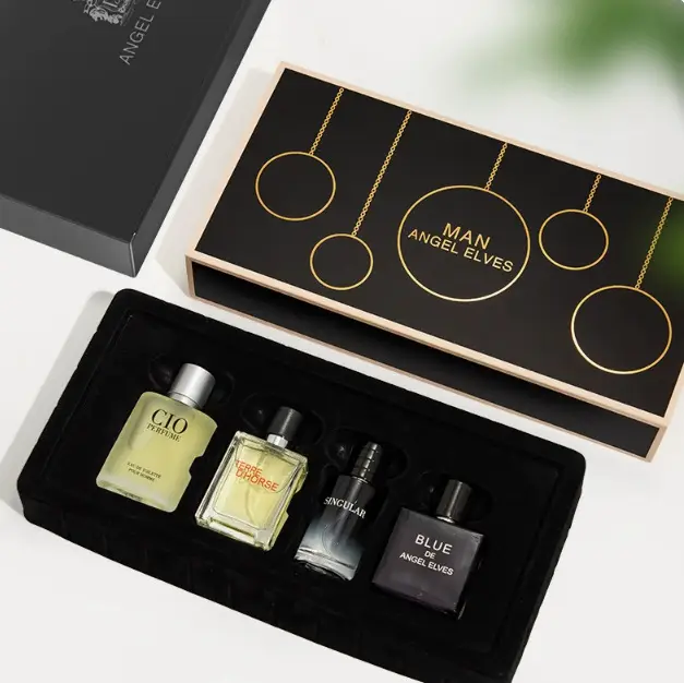 Four-Piece Gift Box Perfume Set Fresh and Long-Lasting Light Fragrance Cross-Border Hot-Selling Popular Men's and Women's Perfume Gift Box Wholesale