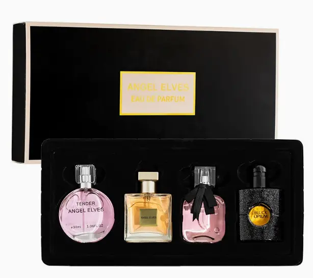 Four-Piece Gift Box Perfume Set Fresh and Long-Lasting Light Fragrance Cross-Border Hot-Selling Popular Men's and Women's Perfume Gift Box Wholesale
