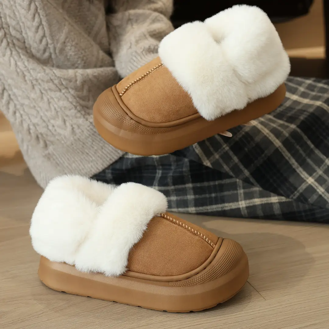 Nanbowan Cotton Slippers Women's Autumn and Winter Korean Style Home and Outdoor Wear Fleece-Lined Warm Non-Slip Bag Heel Wool Cotton Shoes Wholesale - Image 5