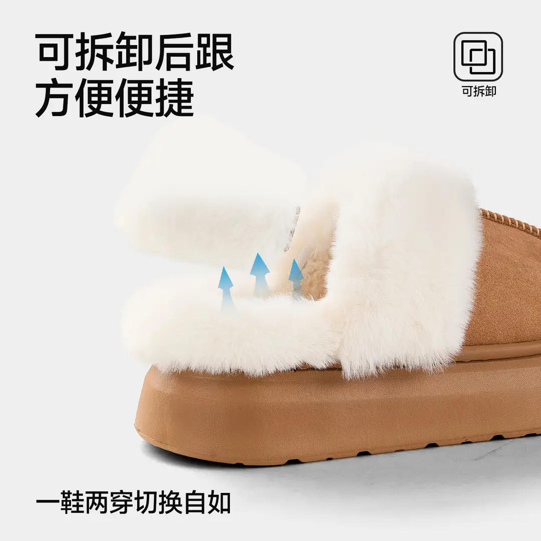 Nanbowan Cotton Slippers Women's Autumn and Winter Korean Style Home and Outdoor Wear Fleece-Lined Warm Non-Slip Bag Heel Wool Cotton Shoes Wholesale - Image 6