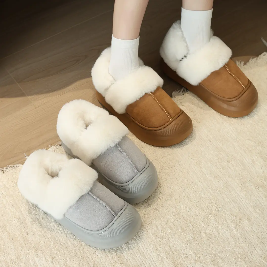 Nanbowan Cotton Slippers Women's Autumn and Winter Korean Style Home and Outdoor Wear Fleece-Lined Warm Non-Slip Bag Heel Wool Cotton Shoes Wholesale - Image 8