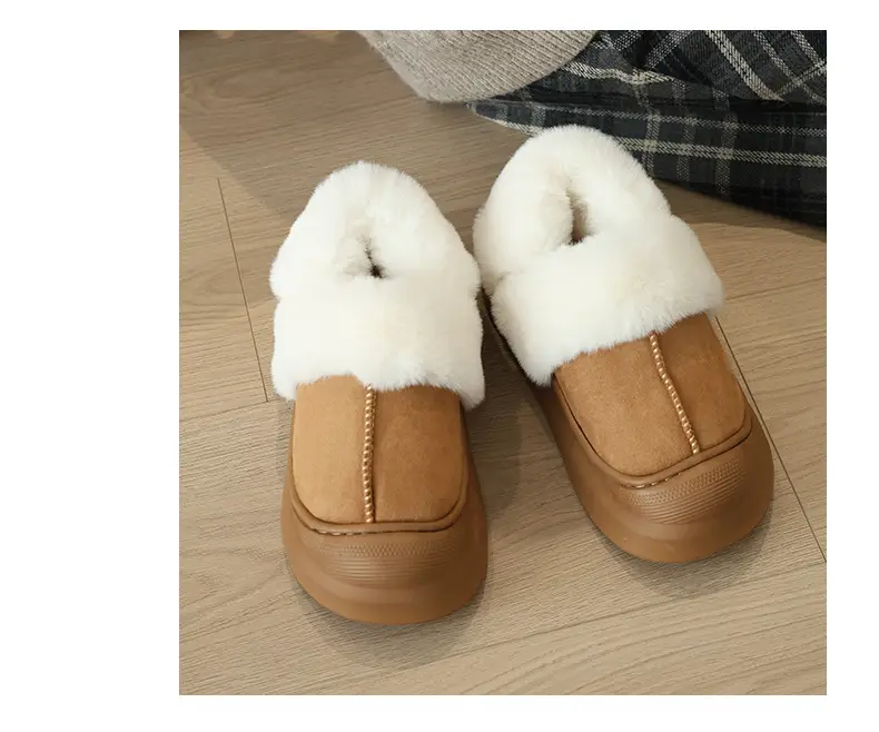 Nanbowan Cotton Slippers Women's Autumn and Winter Korean Style Home and Outdoor Wear Fleece-Lined Warm Non-Slip Bag Heel Wool Cotton Shoes Wholesale — feature 12