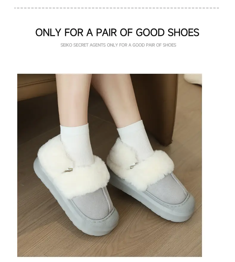 Nanbowan Cotton Slippers Women's Autumn and Winter Korean Style Home and Outdoor Wear Fleece-Lined Warm Non-Slip Bag Heel Wool Cotton Shoes Wholesale — feature 4