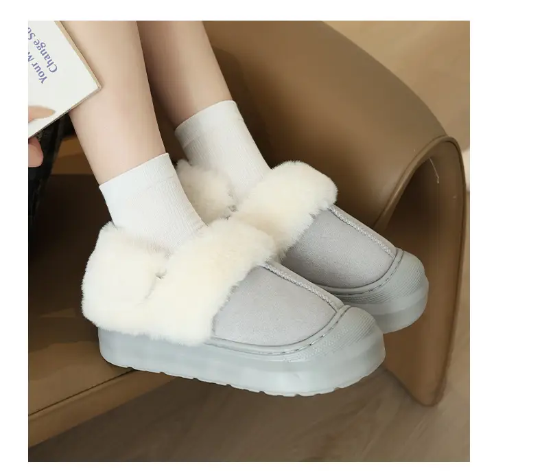 Nanbowan Cotton Slippers Women's Autumn and Winter Korean Style Home and Outdoor Wear Fleece-Lined Warm Non-Slip Bag Heel Wool Cotton Shoes Wholesale — feature 6