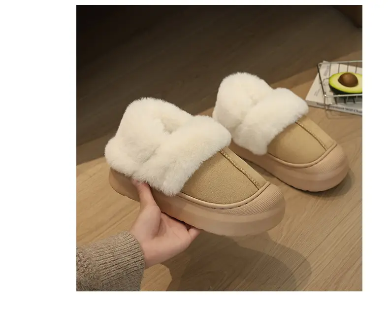 Nanbowan Cotton Slippers Women's Autumn and Winter Korean Style Home and Outdoor Wear Fleece-Lined Warm Non-Slip Bag Heel Wool Cotton Shoes Wholesale — feature 7