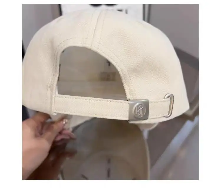 Spring Korean Style White Peaked Cap with Embroidered Baseball Cap — feature 10