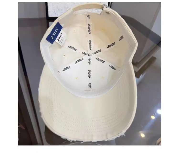 Spring Korean Style White Peaked Cap with Embroidered Baseball Cap — feature 11