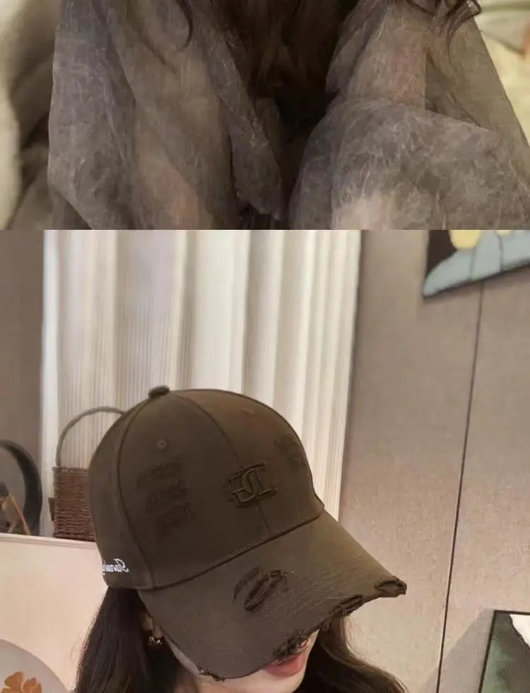 Spring Korean Style White Peaked Cap with Embroidered Baseball Cap — feature 3
