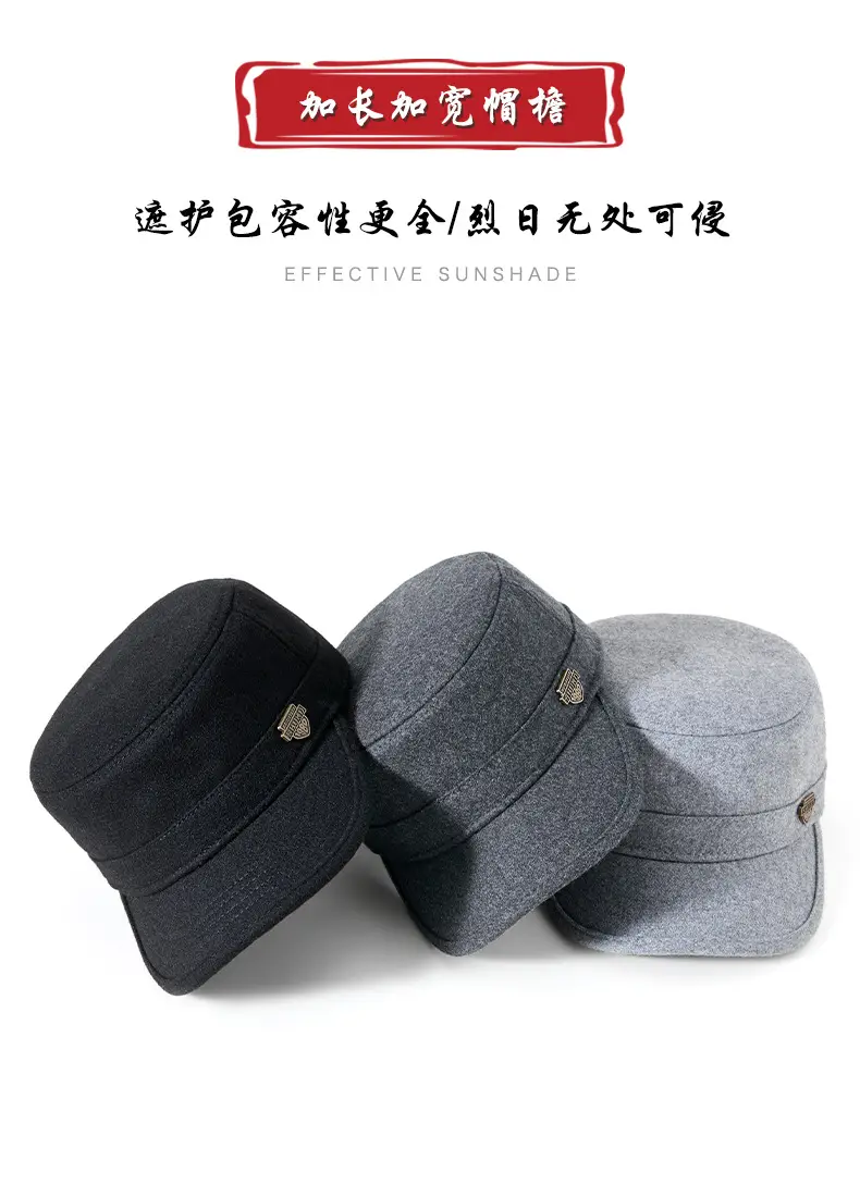 Winter Woolen Flat Cap for Men Women Windproof Cold Proof — feature 13