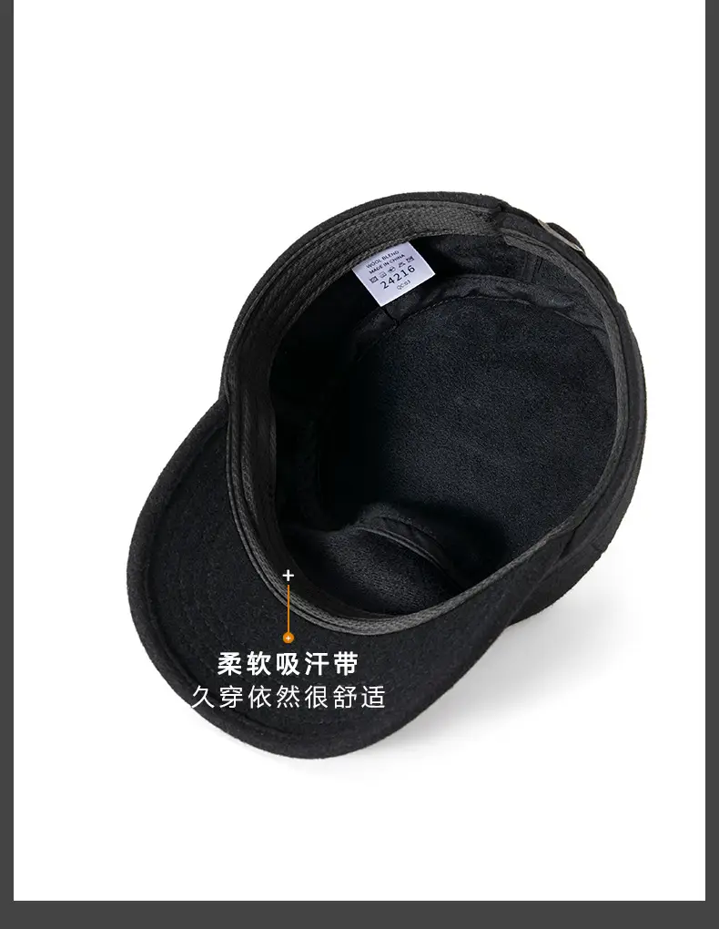 Winter Woolen Flat Cap for Men Women Windproof Cold Proof — feature 19