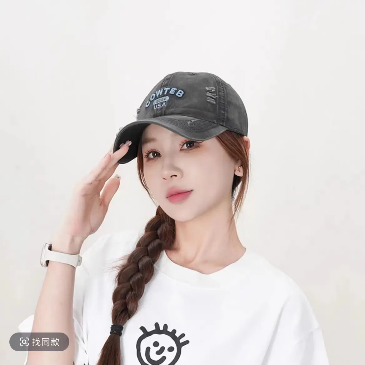 Shufan Zhenxuan Soft Cotton Baseball Cap White Oversized - Image 11