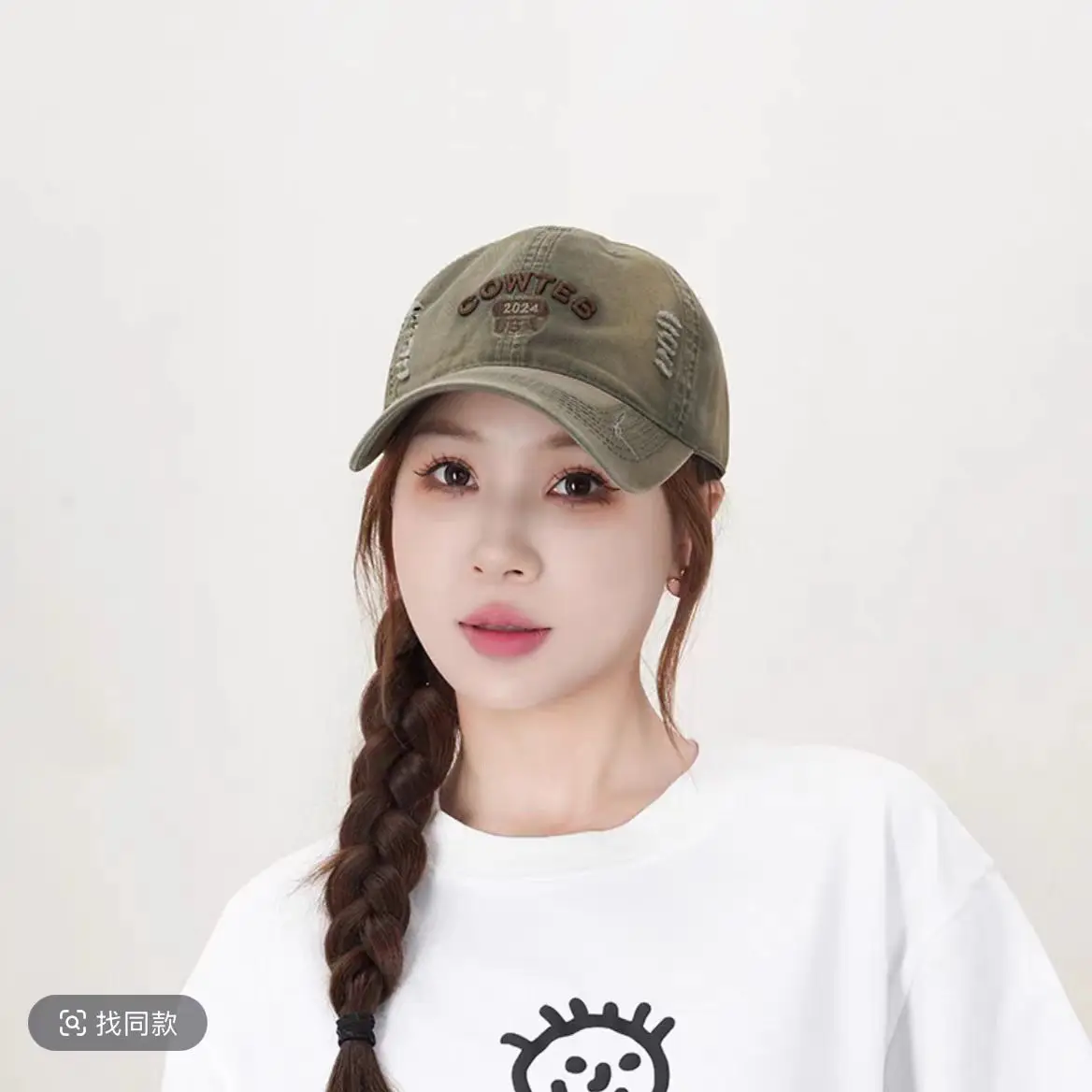 Shufan Zhenxuan Soft Cotton Baseball Cap White Oversized - Image 12