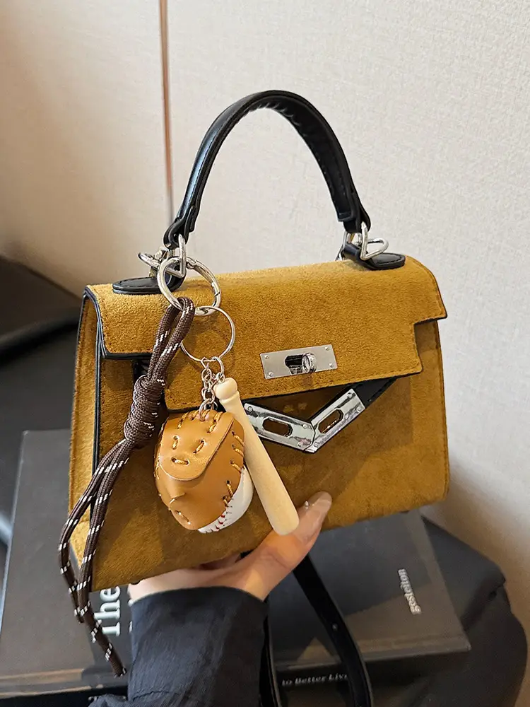 Retro Satchel Bag for Women Yellow Leather 2025