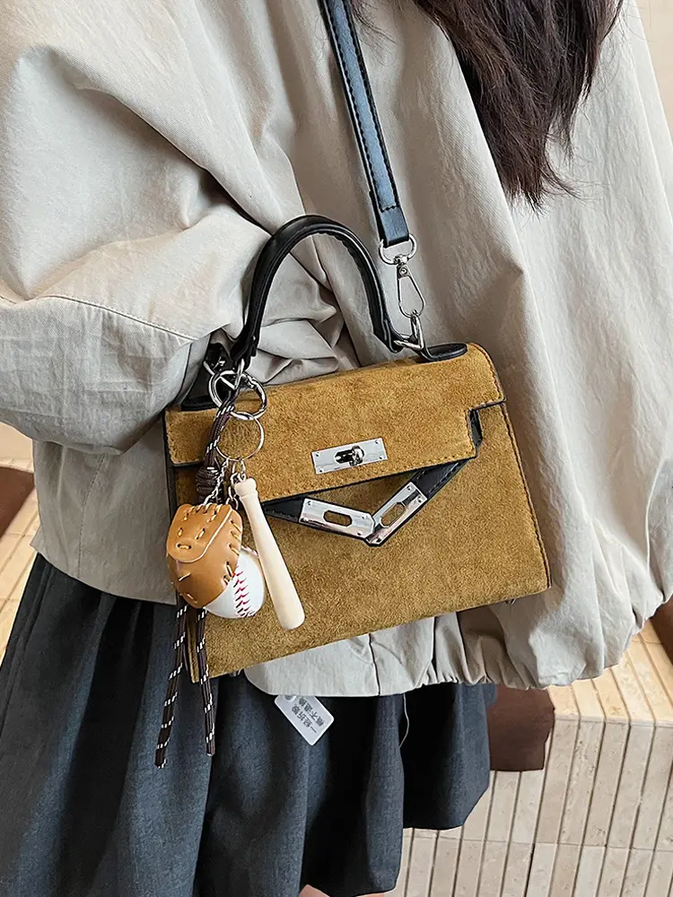 Retro Satchel Bag for Women Yellow Leather 2025