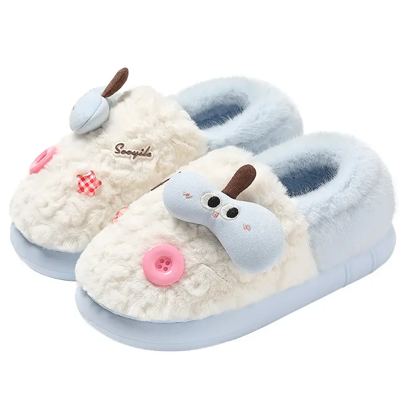 Women's Winter Cartoon Plush Slippers Green - Image 8