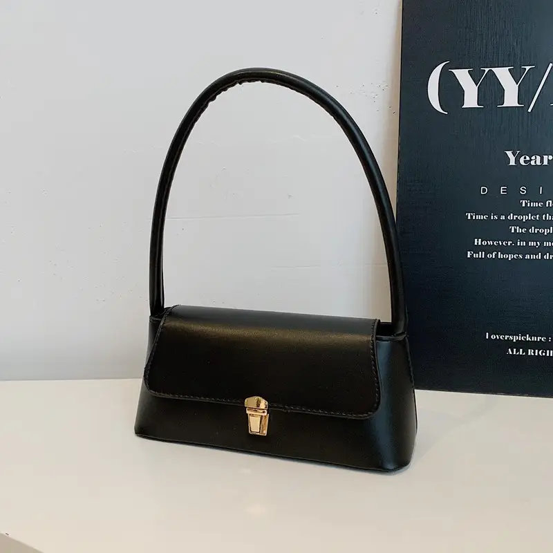 Black Leather Shoulder Bag for Women 2025 - Image 2