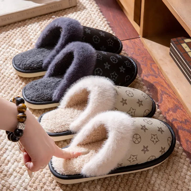 Men's Winter Indoor Home Cotton Slippers 2025 New Warm Thick-Soled Plush Soft Cushion Cotton Slippers for Men Winter - Image 7