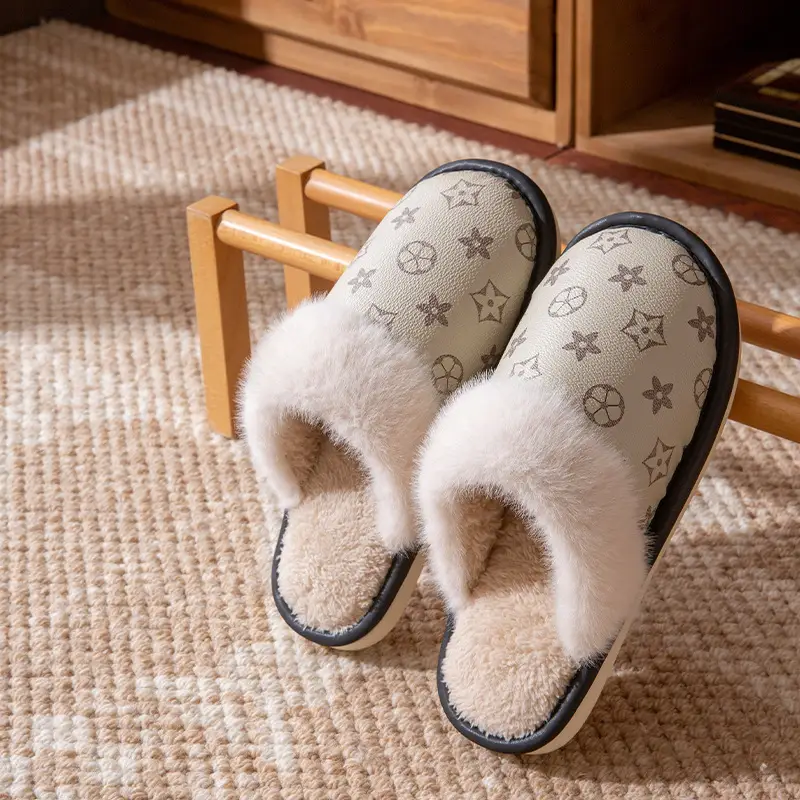 Men's Winter Indoor Home Cotton Slippers 2025 New Warm Thick-Soled Plush Soft Cushion Cotton Slippers for Men Winter - Image 9
