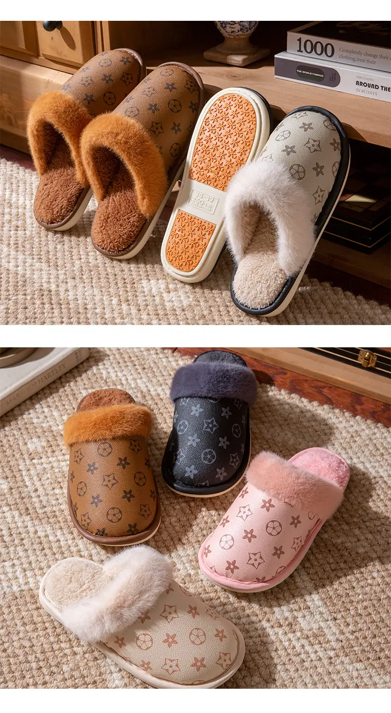 Men's Winter Indoor Home Cotton Slippers 2025 New Warm Thick-Soled Plush Soft Cushion Cotton Slippers for Men Winter — feature 8