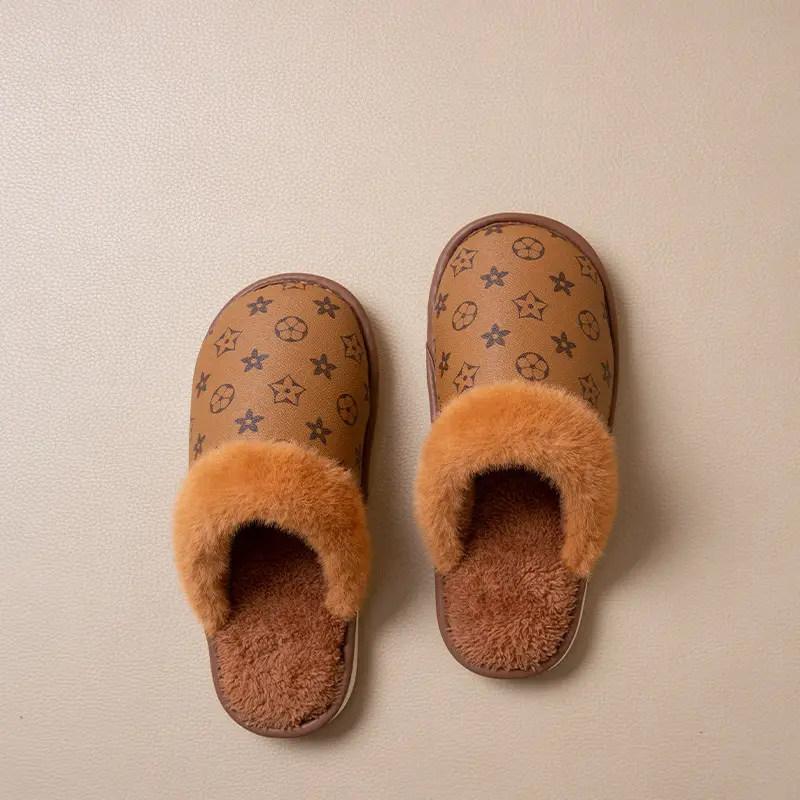 Men's Winter Indoor Home Cotton Slippers 2025 New Warm Thick-Soled Plush Soft Cushion Cotton Slippers for Men Winter - Image 2