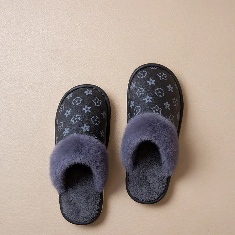 Men's Winter Indoor Home Cotton Slippers 2025 New Warm Thick-Soled Plush Soft Cushion Cotton Slippers for Men Winter - Image 3