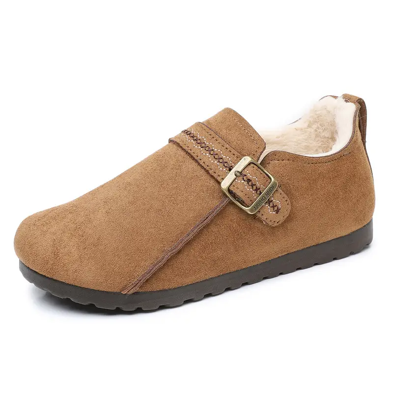 Plush Birkenstock Shoes for Women 2025 Winter New Style Comfortable and Warm Cotton Shoes Retro Casual Lazy Slip-On Shoes - Image 7