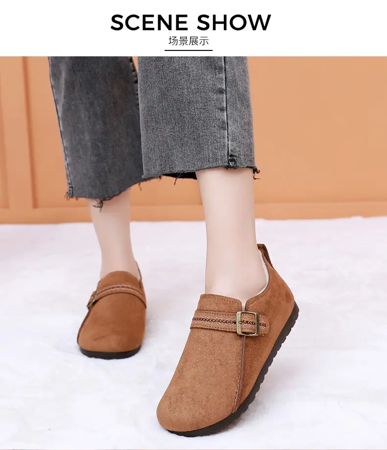 Plush Birkenstock Shoes for Women 2025 Winter New Style Comfortable and Warm Cotton Shoes Retro Casual Lazy Slip-On Shoes — feature 13
