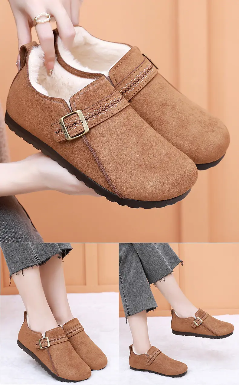 Plush Birkenstock Shoes for Women 2025 Winter New Style Comfortable and Warm Cotton Shoes Retro Casual Lazy Slip-On Shoes — feature 14