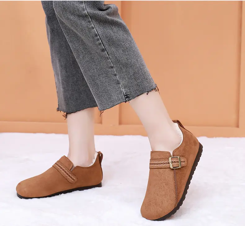 Plush Birkenstock Shoes for Women 2025 Winter New Style Comfortable and Warm Cotton Shoes Retro Casual Lazy Slip-On Shoes — feature 15