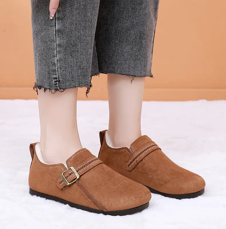 Plush Birkenstock Shoes for Women 2025 Winter New Style Comfortable and Warm Cotton Shoes Retro Casual Lazy Slip-On Shoes — feature 16