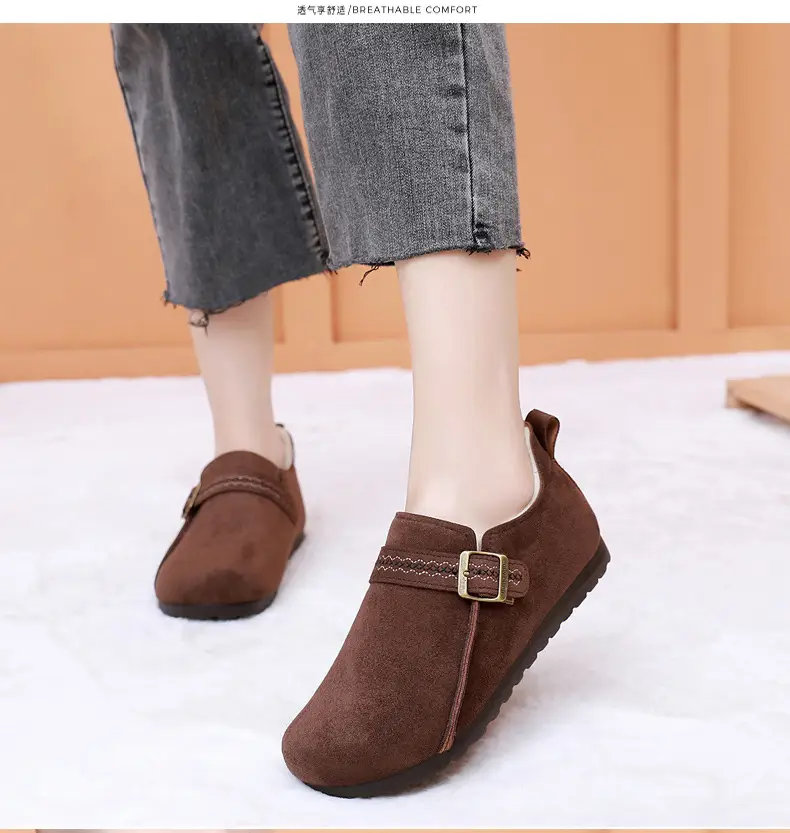 Plush Birkenstock Shoes for Women 2025 Winter New Style Comfortable and Warm Cotton Shoes Retro Casual Lazy Slip-On Shoes — feature 18