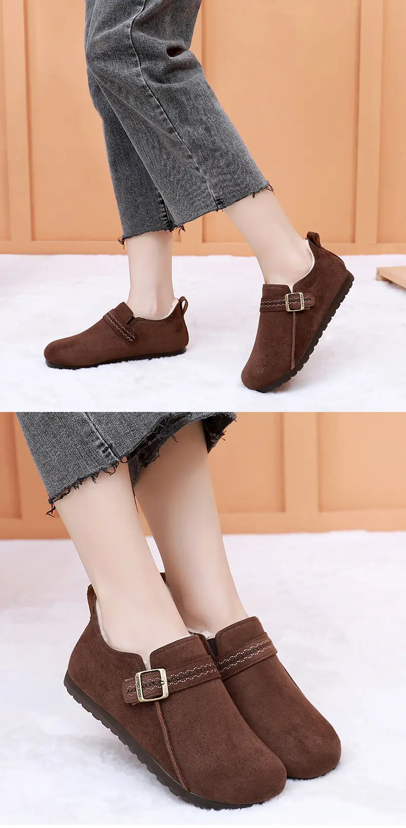 Plush Birkenstock Shoes for Women 2025 Winter New Style Comfortable and Warm Cotton Shoes Retro Casual Lazy Slip-On Shoes — feature 21