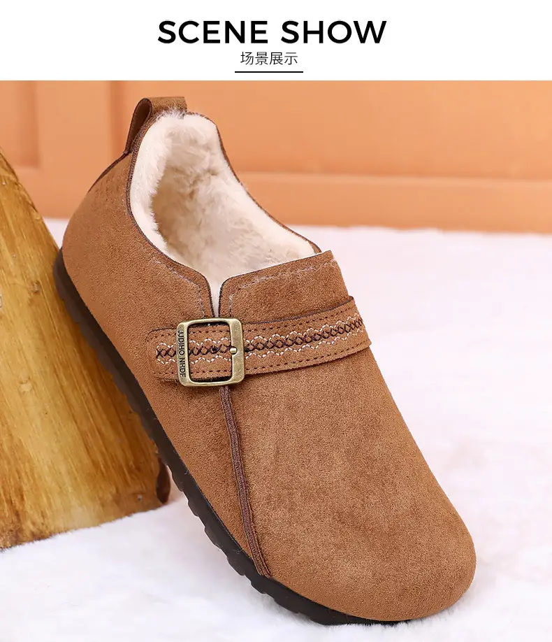 Plush Birkenstock Shoes for Women 2025 Winter New Style Comfortable and Warm Cotton Shoes Retro Casual Lazy Slip-On Shoes — feature 22