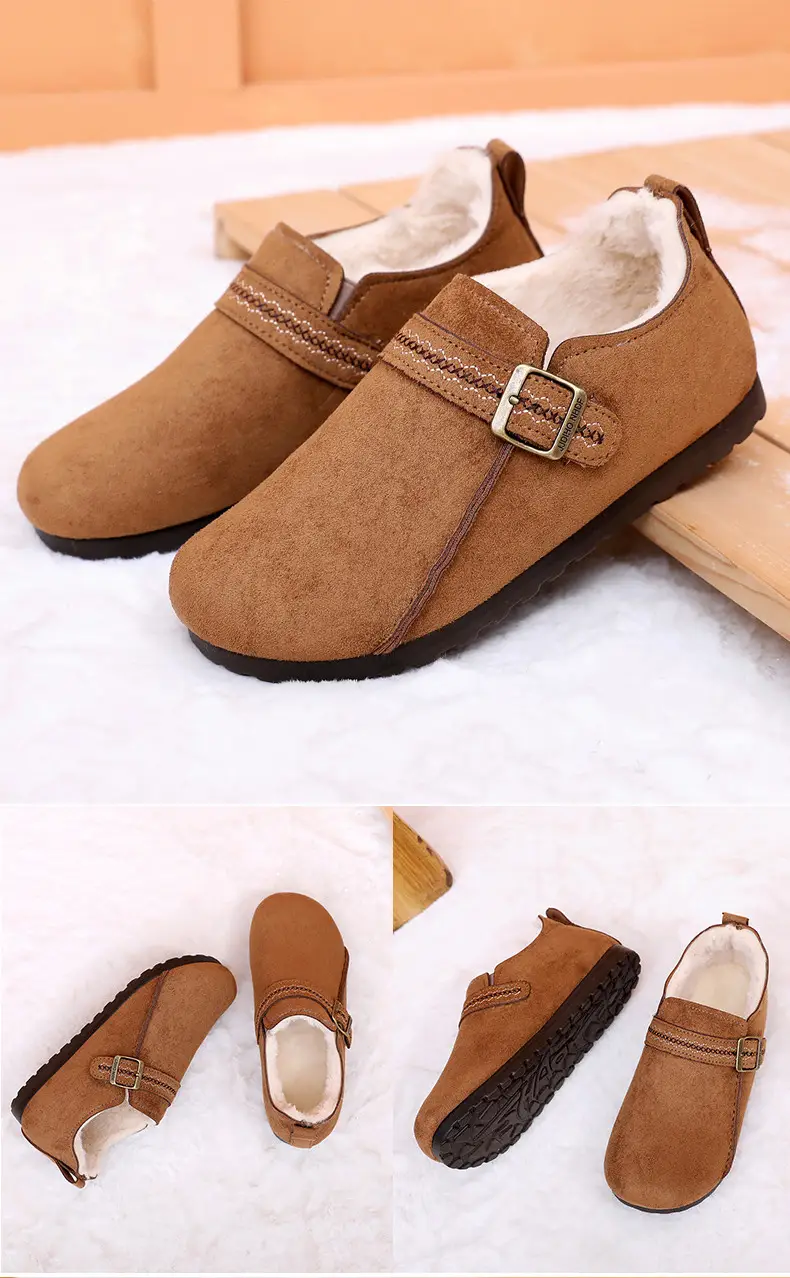 Plush Birkenstock Shoes for Women 2025 Winter New Style Comfortable and Warm Cotton Shoes Retro Casual Lazy Slip-On Shoes — feature 23
